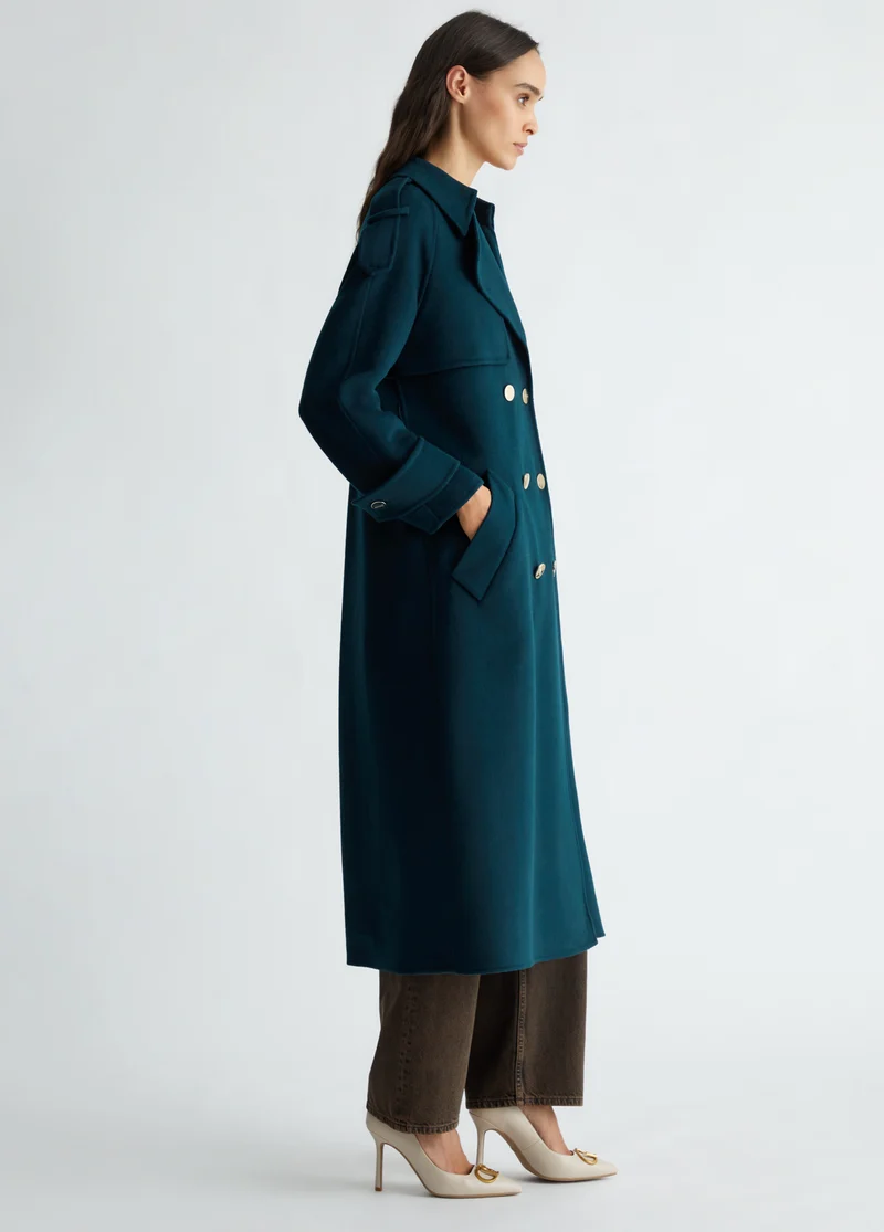 Wool Blend Trench Coat