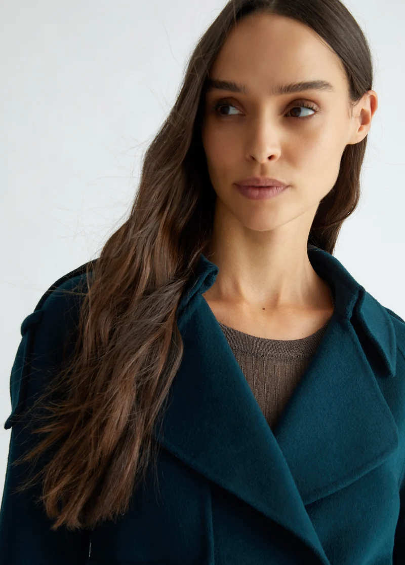 Wool Blend Trench Coat