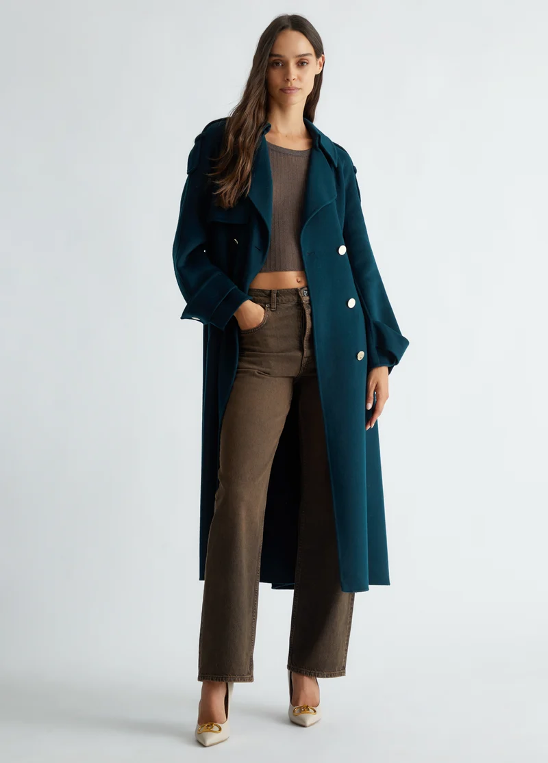 Wool Blend Trench Coat