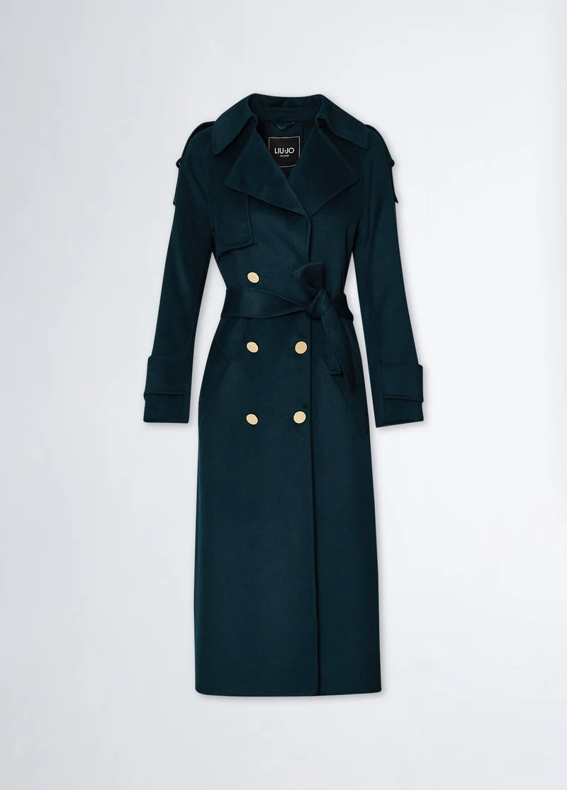 Wool Blend Trench Coat