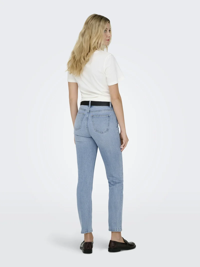 ONLEMILY HW STRAIGHT ANK DNM MAE009, Light Blue Denim