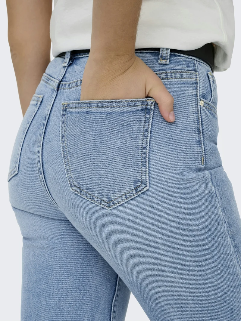 ONLEMILY HW STRAIGHT ANK DNM MAE009, Light Blue Denim