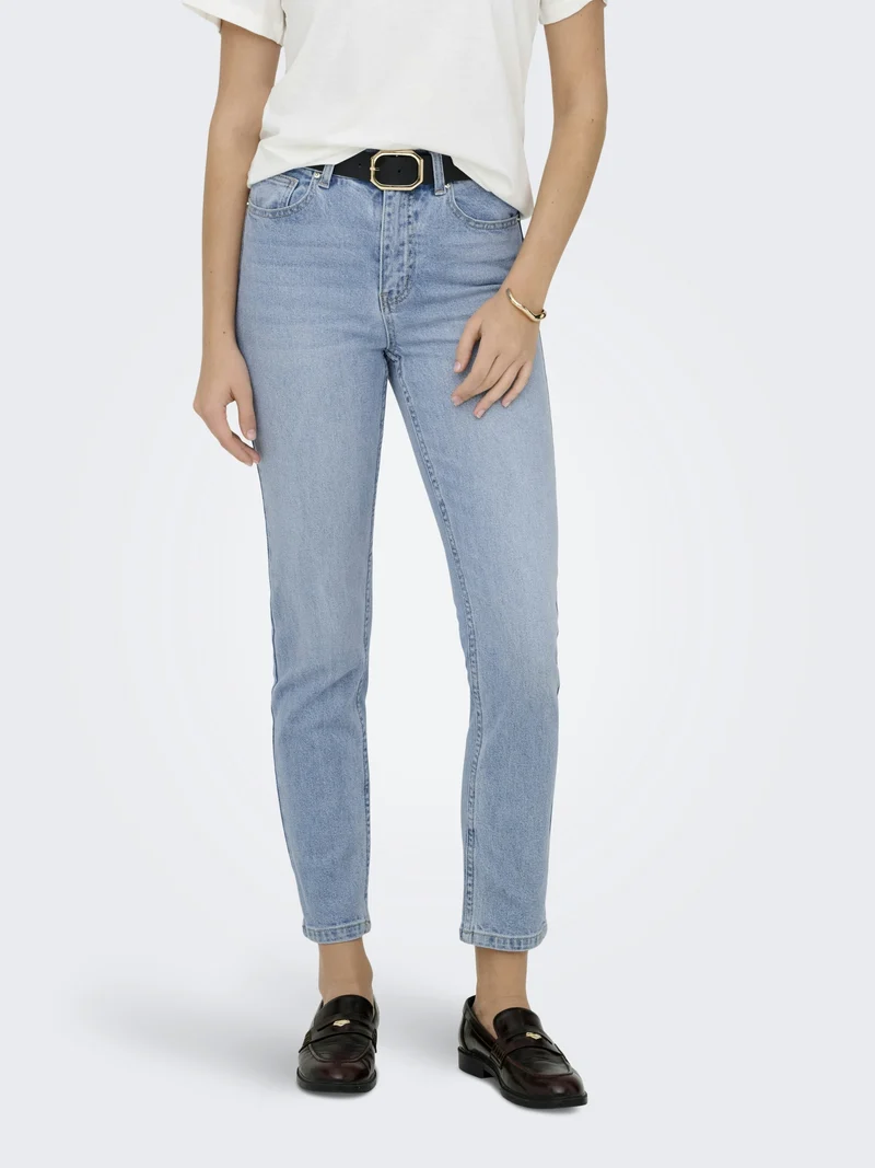 ONLEMILY HW STRAIGHT ANK DNM MAE009, Light Blue Denim