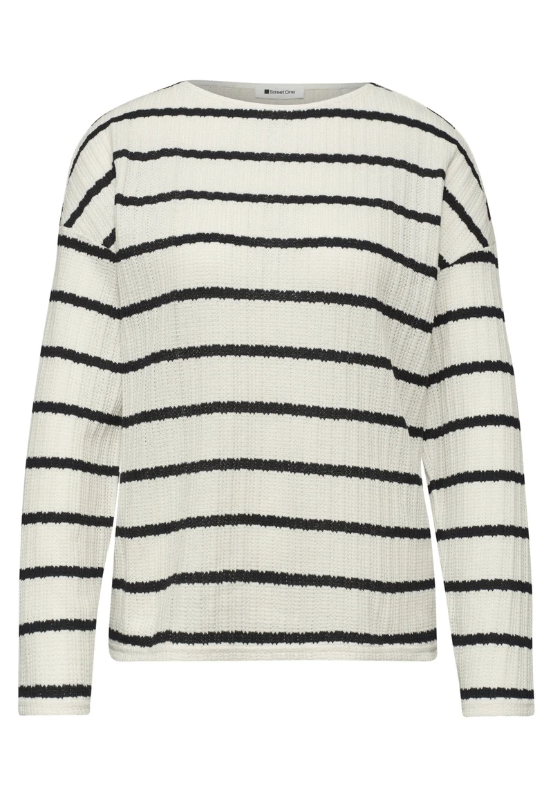 striped knit look shirt, shadowed navy