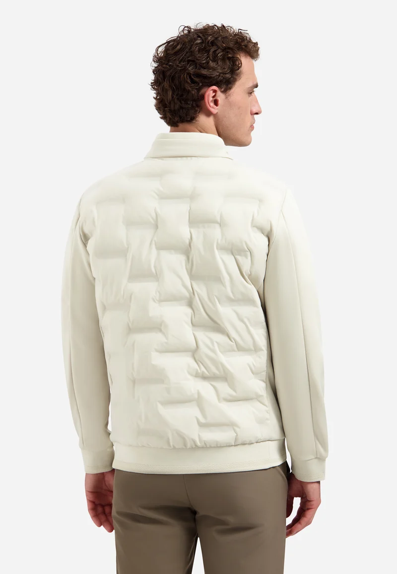 Jacket Short Fit Sealed Knitted Mix, Stone