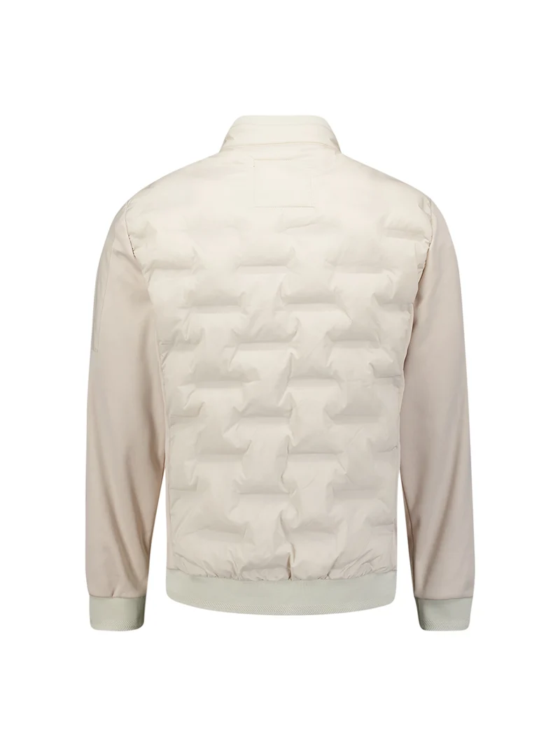 Jacket Short Fit Sealed Knitted Mix, Stone
