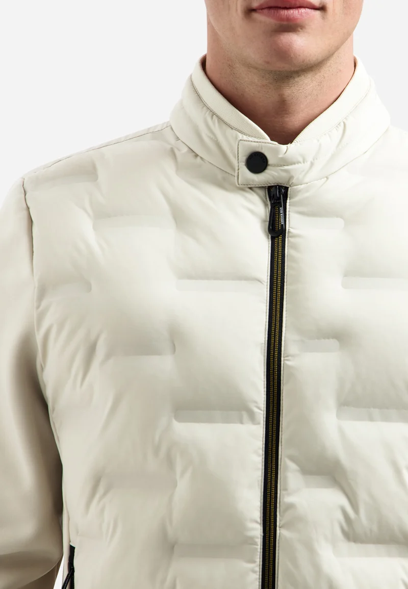 Jacket Short Fit Sealed Knitted Mix, Stone
