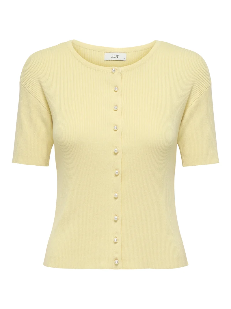 JDYGABY 2/4 O-NECK PEARL CARDIGAN K, Double Cream