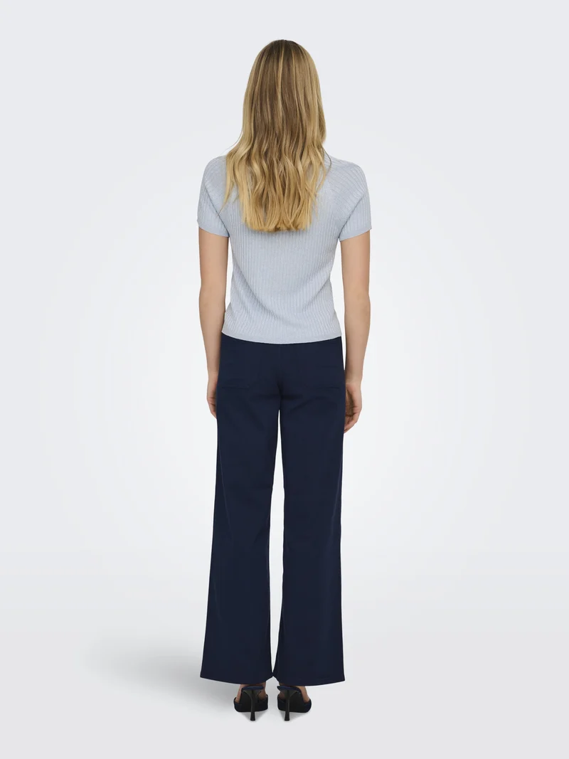 JDYBODILLA S/S GLITTER PULLOVER KNT, Cashmere Blue/W. SILVER LUREX