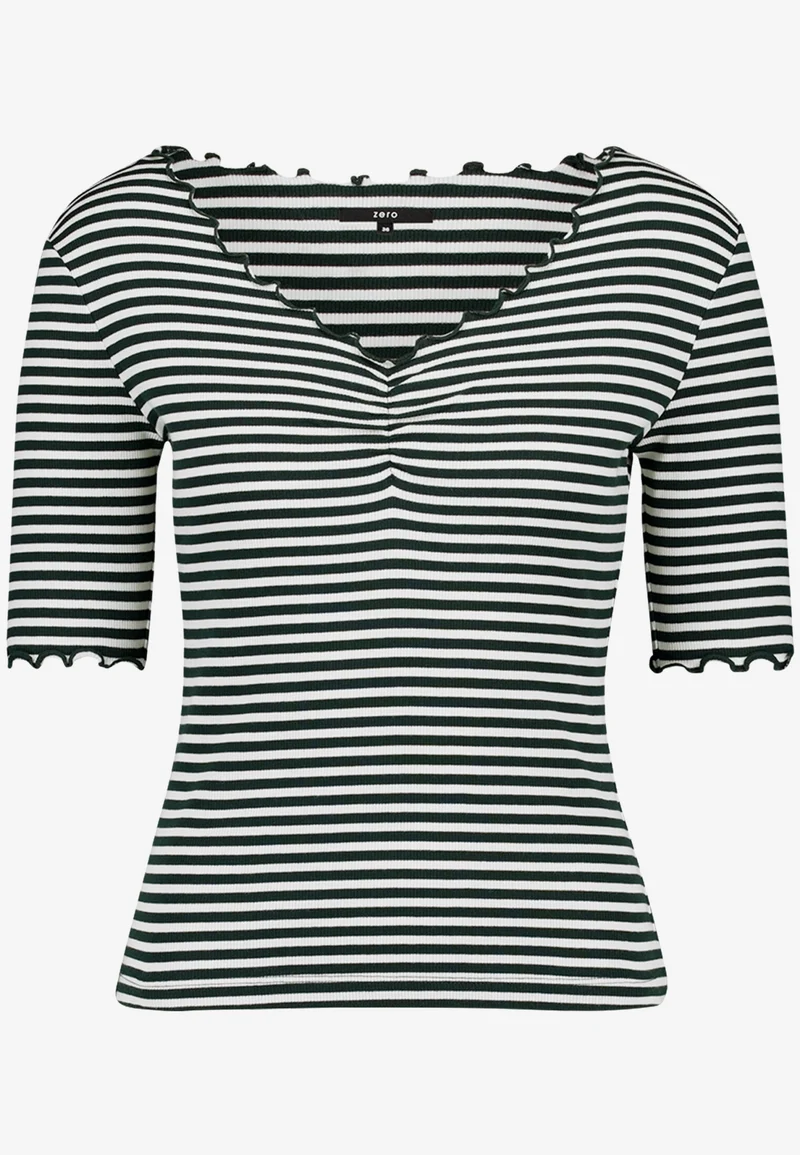 Shirt Kurz 1/2 Arm, Green/Cream