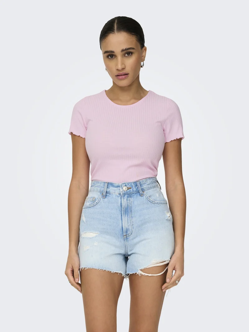 ONLEMMA S/S SHORT TOP NOOS JRS, Pink Lady