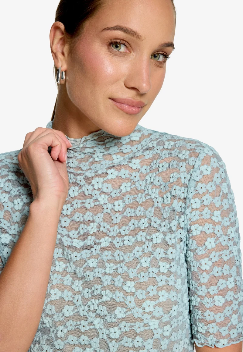 Shirt Kurz 1/2 Arm, Silver Blue