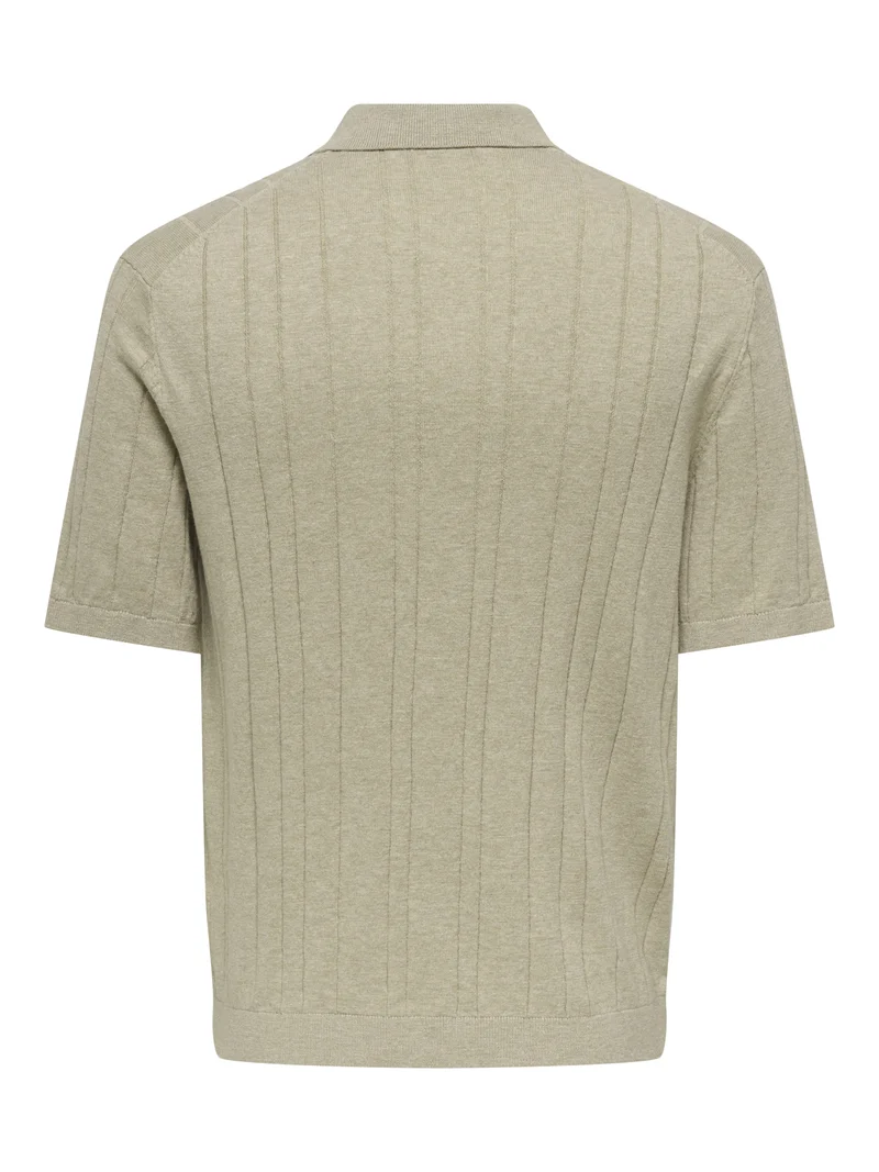 ONSSOFUS REG SS POLO KNIT FRML, Pure Cashmere