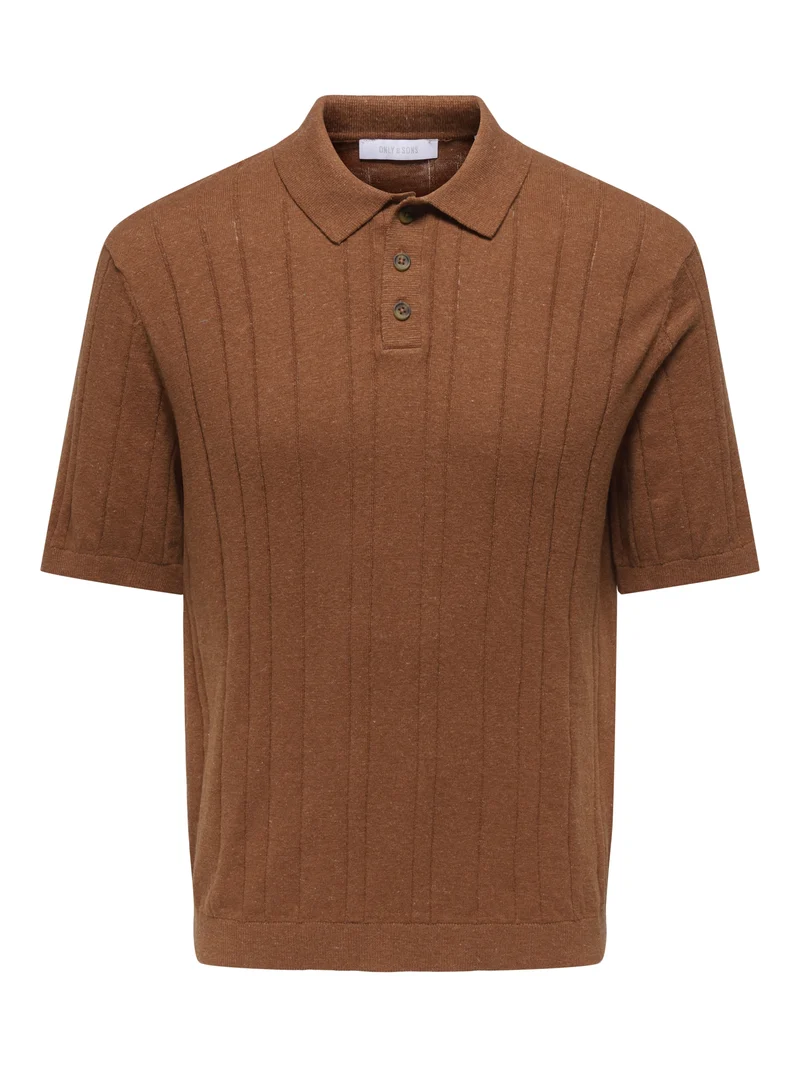 ONSSOFUS REG SS POLO KNIT FRML, Chutney