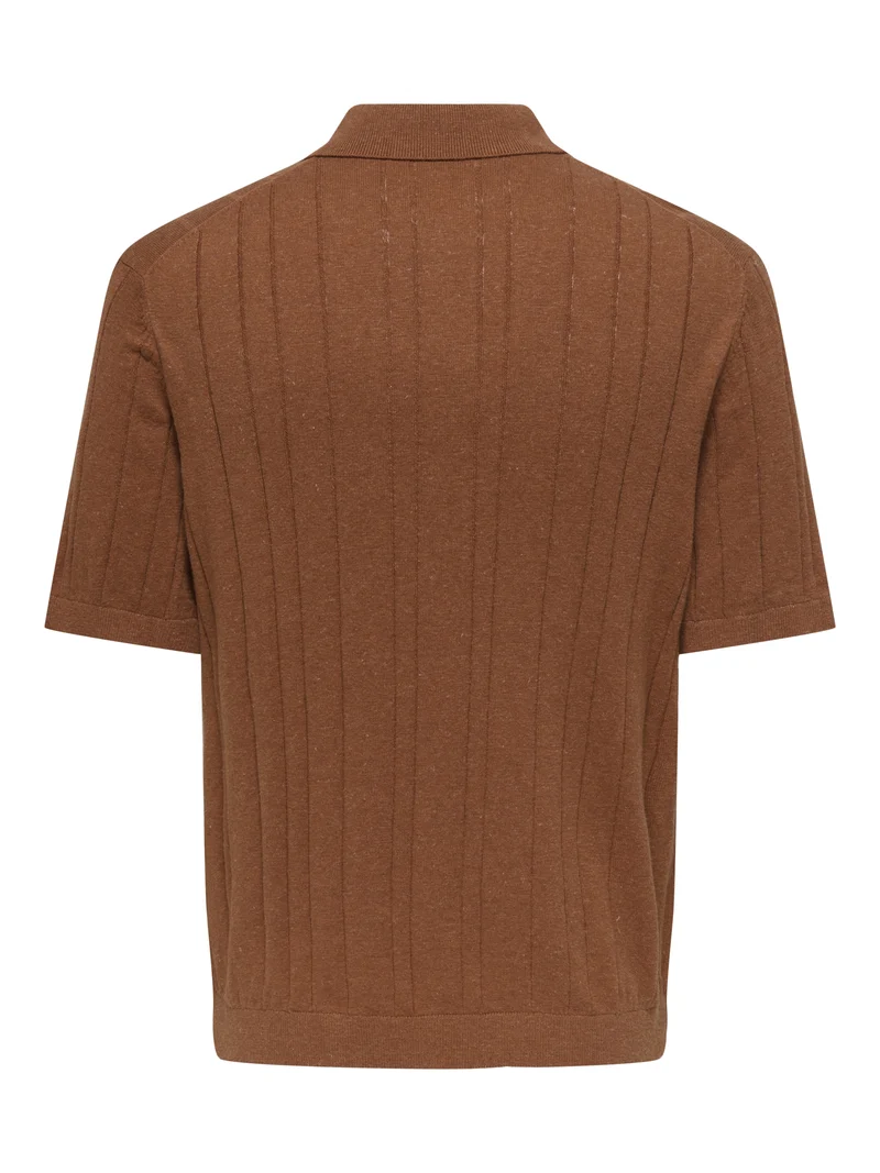 ONSSOFUS REG SS POLO KNIT FRML, Chutney