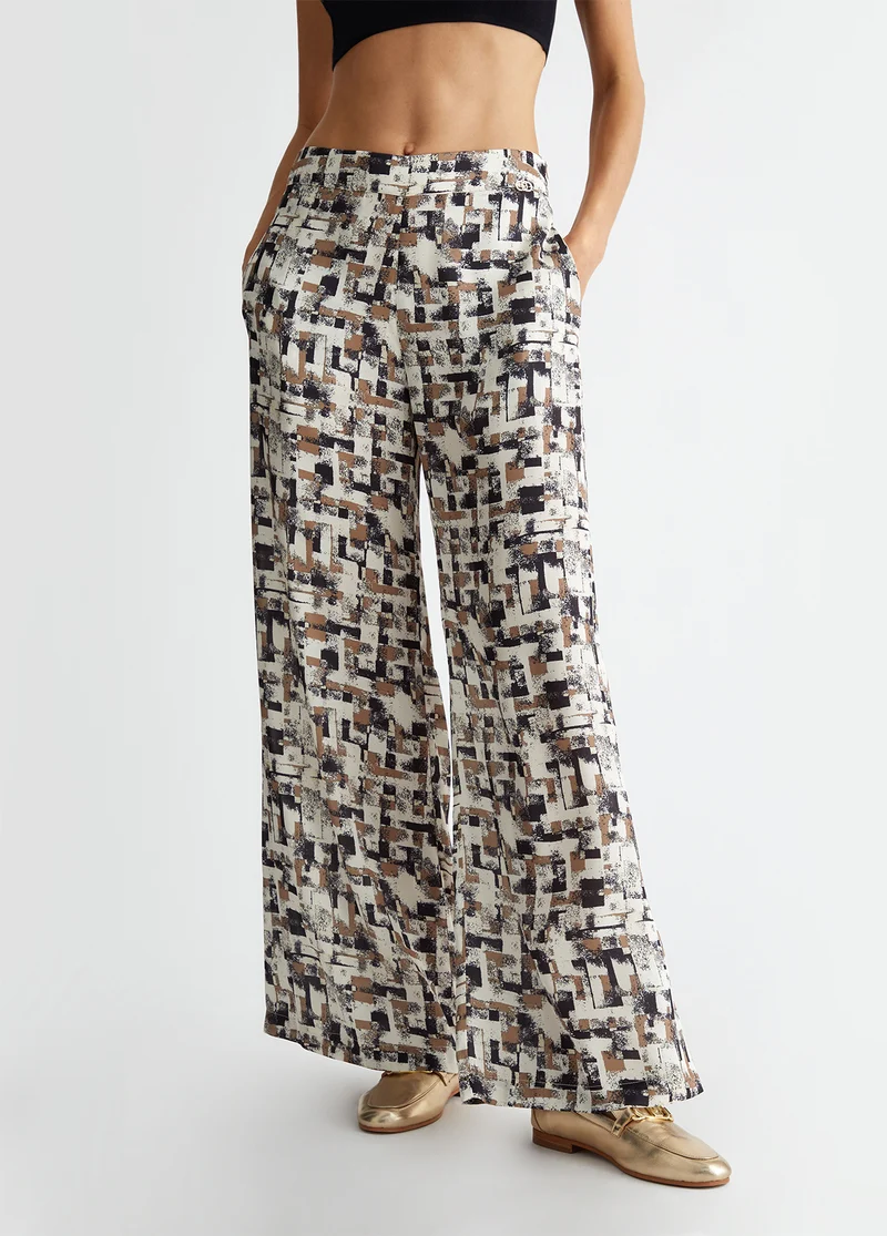 Printed Satin Trousers
