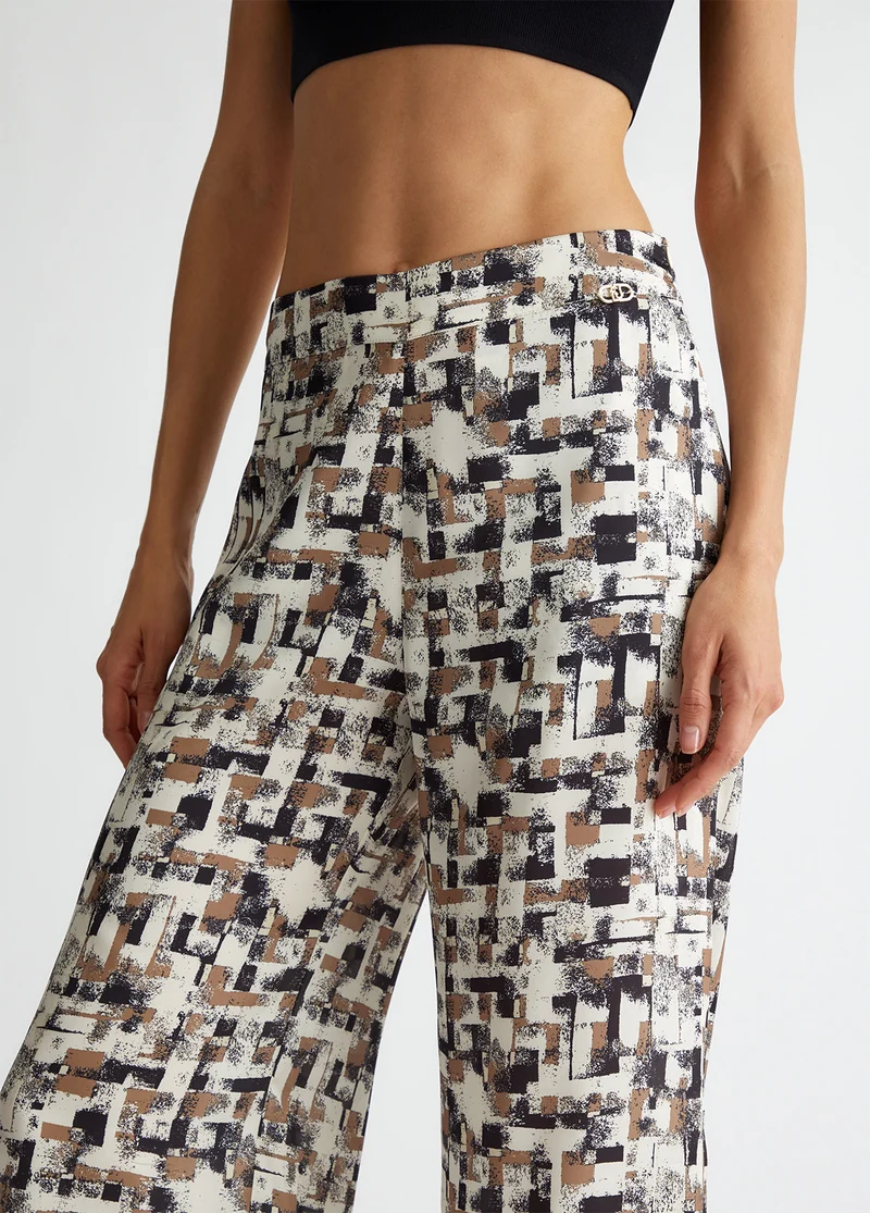 Printed Satin Trousers
