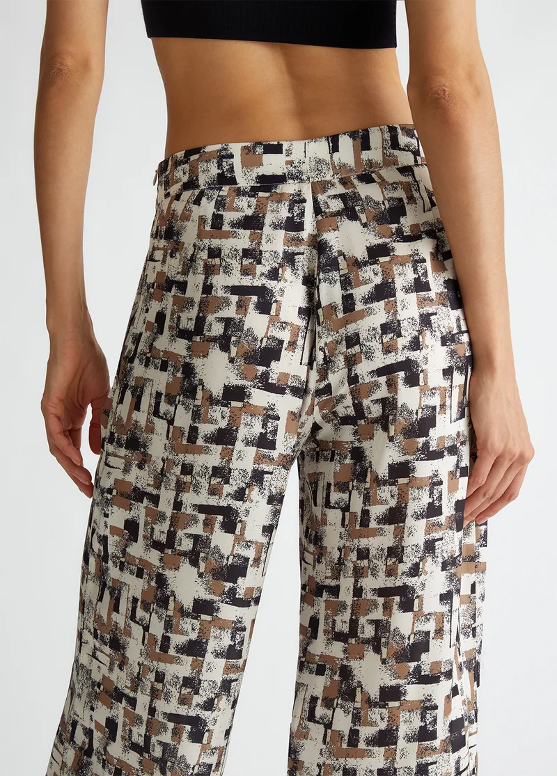 Printed Satin Trousers