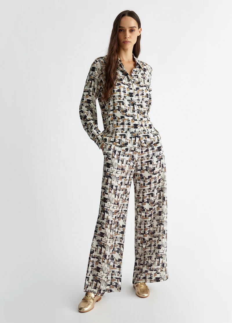 Printed Satin Trousers