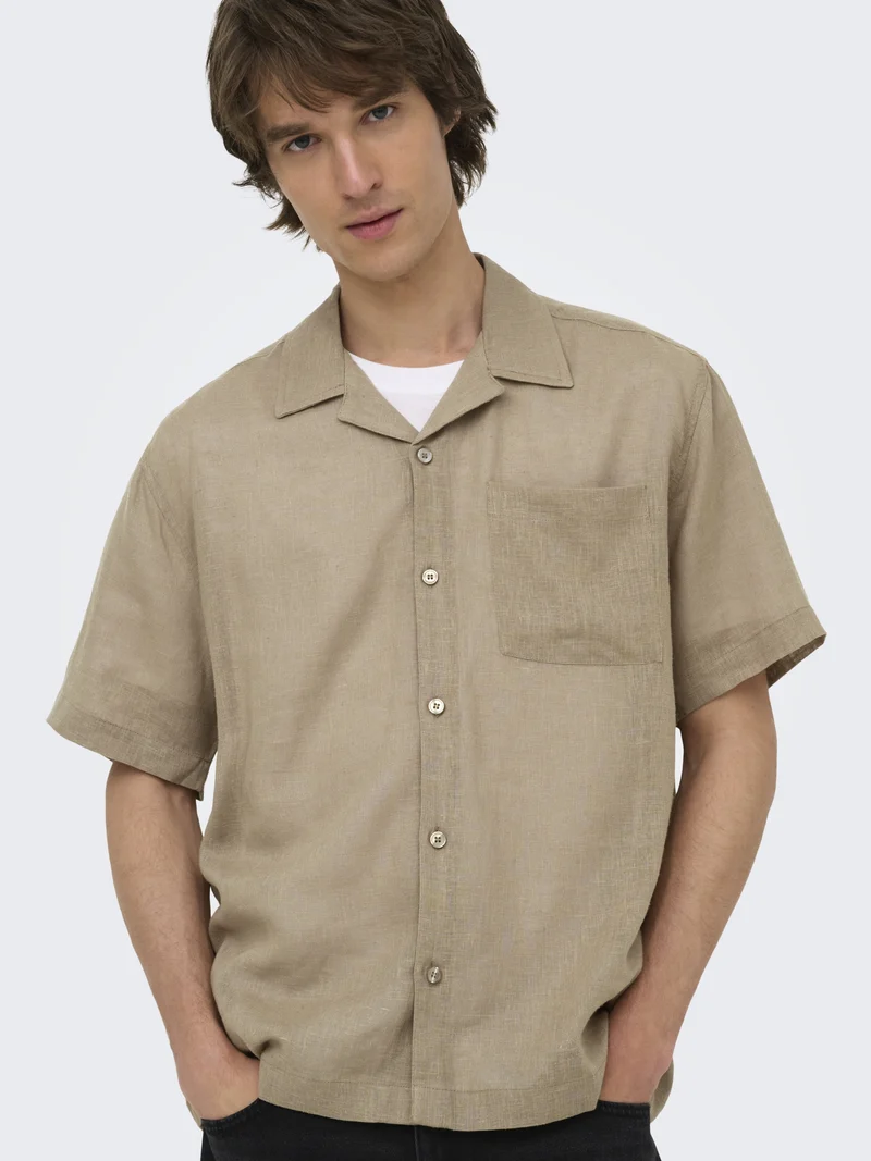 ONSLAURENCE RLX RESOR SS LINENBLEND, Chinchilla