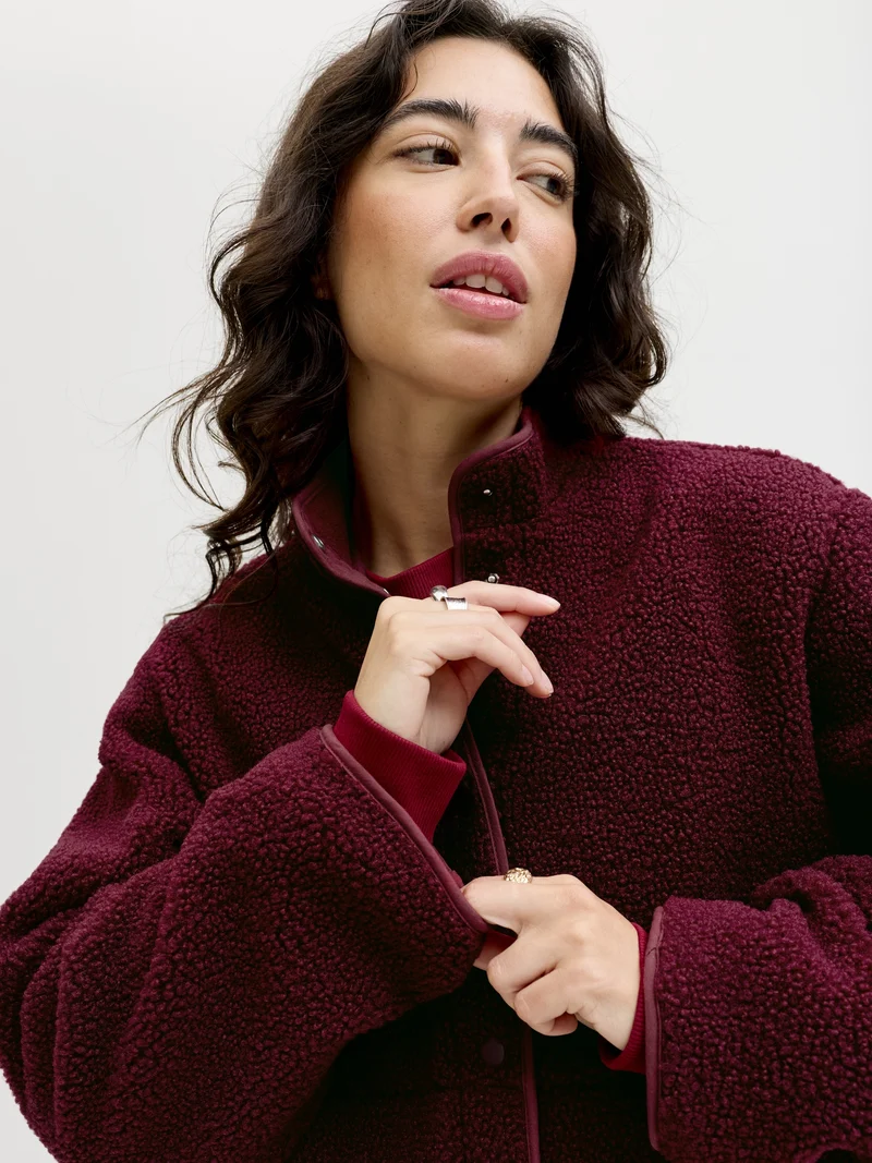 JXVERA TEDDY JACKET OTW SN, Cabernet