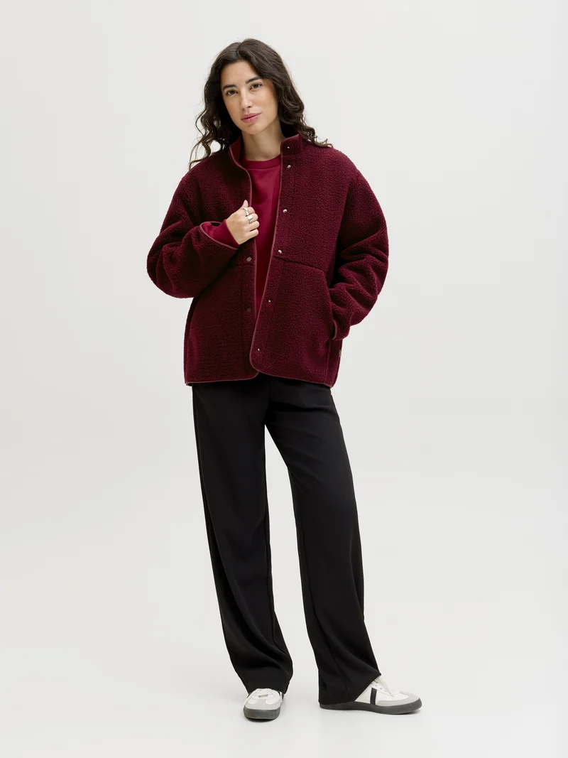 JXVERA TEDDY JACKET OTW SN, Cabernet