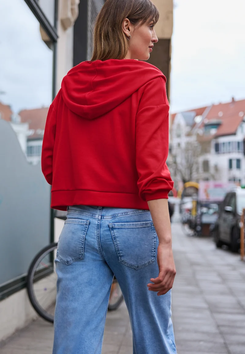 Studio Short Sweat Jkt, torch red