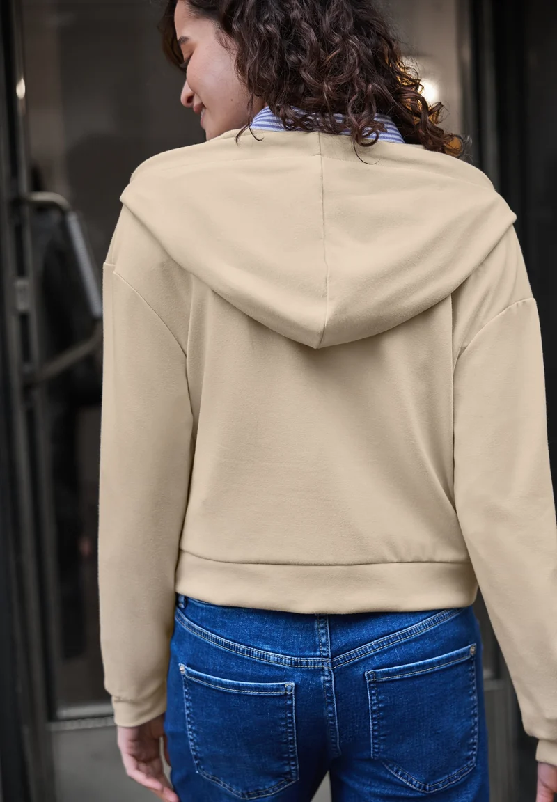 Studio Short Sweat Jkt, stone sand