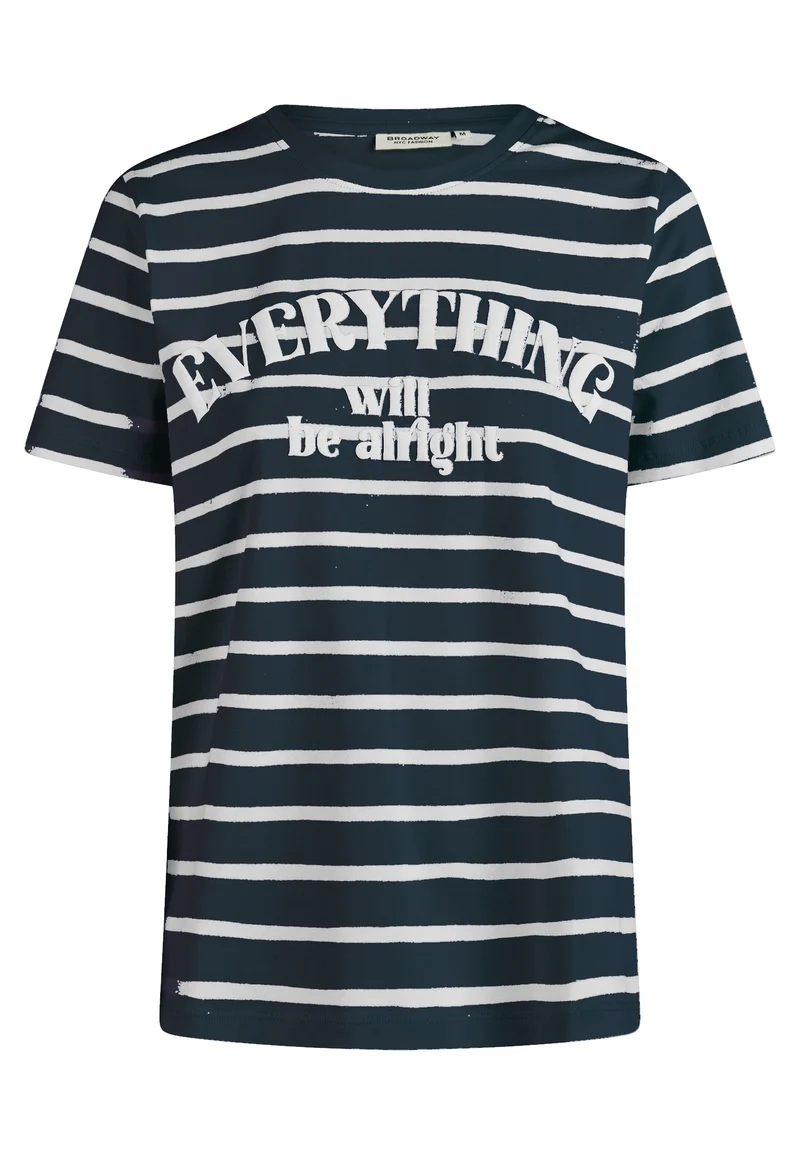 T-SHIRT, NAVY BLUE STRIPE