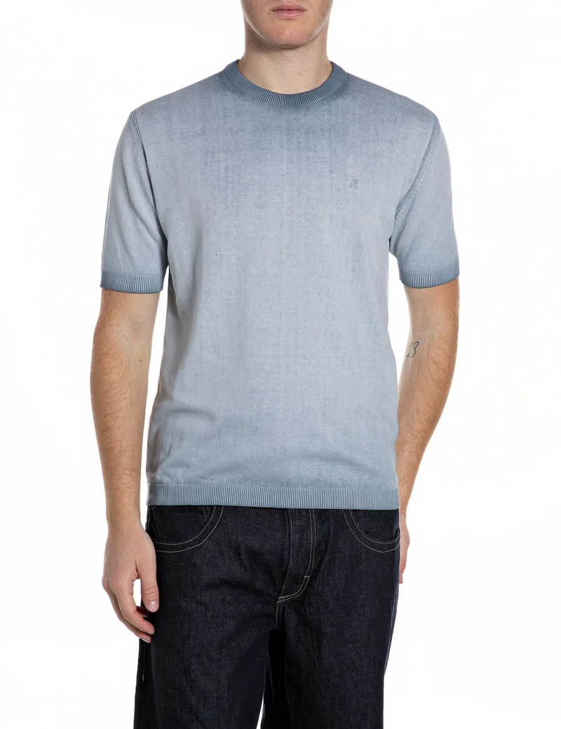 TShirt INSIDE FADE COTTON - 1, PEWTER BLUE