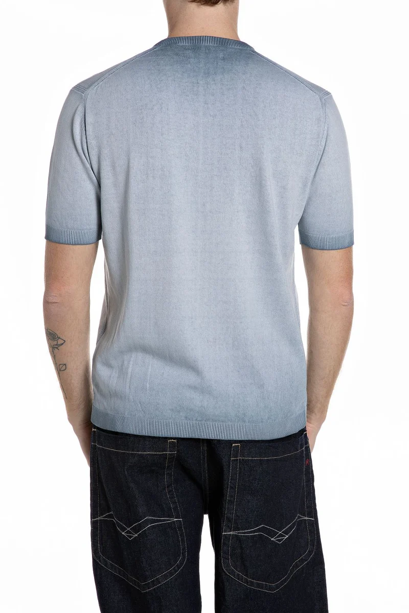 TShirt INSIDE FADE COTTON - 1, PEWTER BLUE