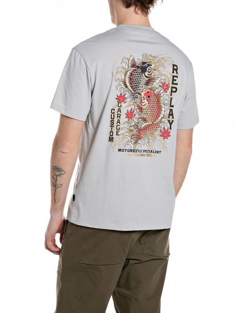 TShirt PIECE DYED ORGANIC COTT, PEARL GREY
