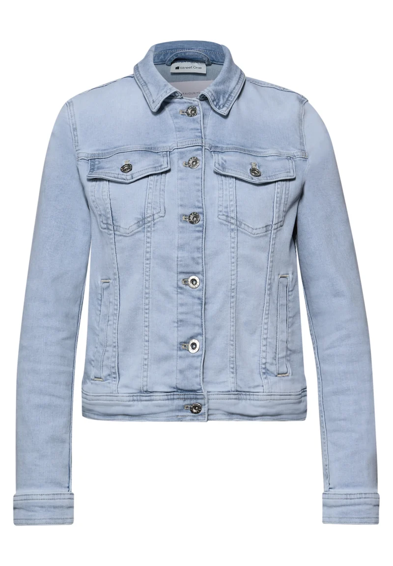 QR Style Jacket,light blue was, Light blue washed