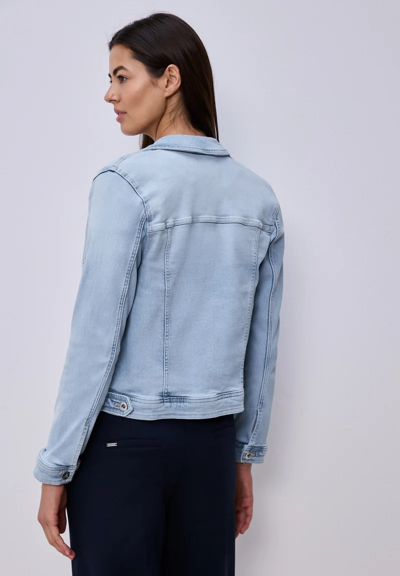 QR Style Jacket,light blue was, Light blue washed