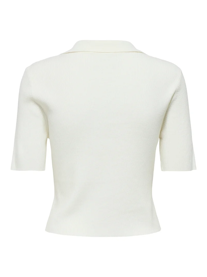 JDYNANNA S/S SHORT ZIP CARDIGAN KNT, Cloud Dancer/WITH SILVER ZIPPER