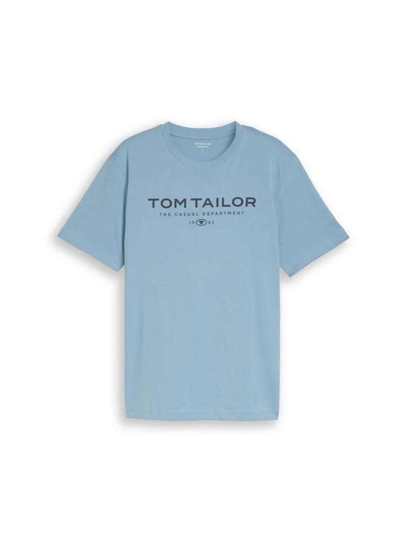 t-shirt with print, mountain spring blue