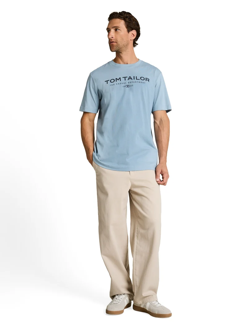 t-shirt with print, mountain spring blue