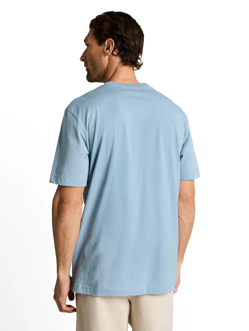 t-shirt with print, mountain spring blue