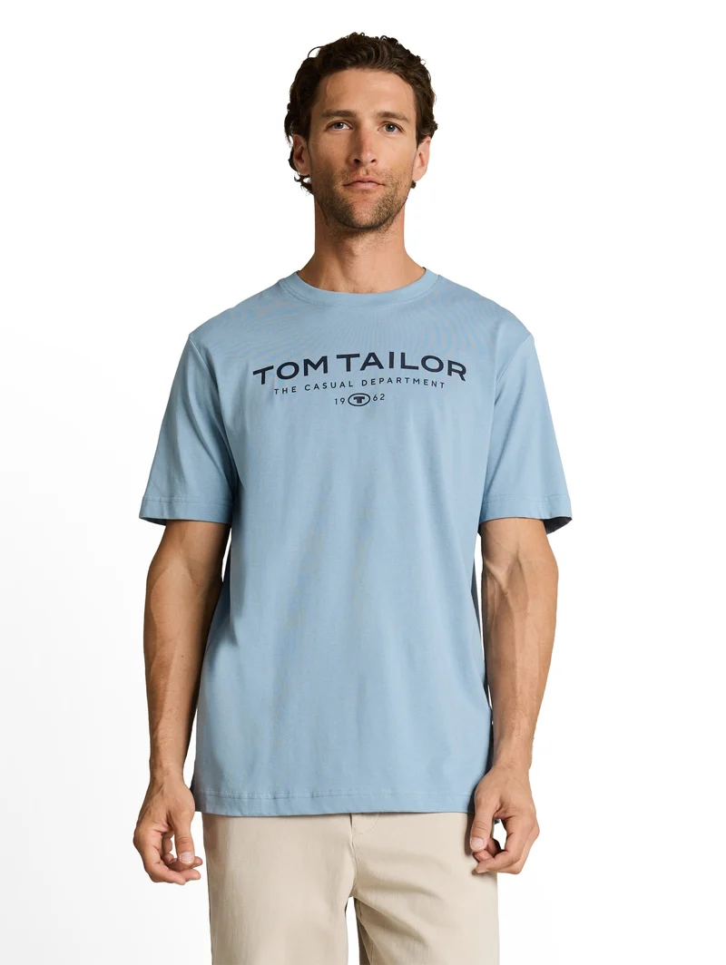 t-shirt with print, mountain spring blue
