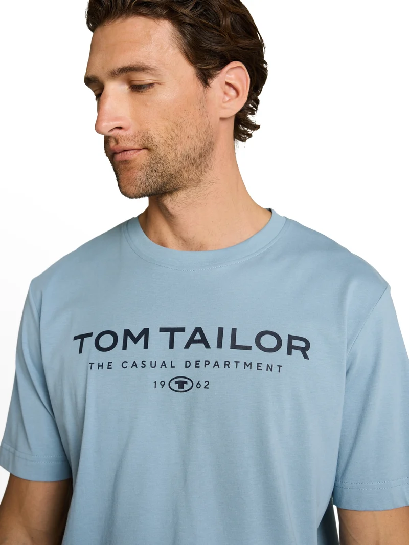 t-shirt with print, mountain spring blue