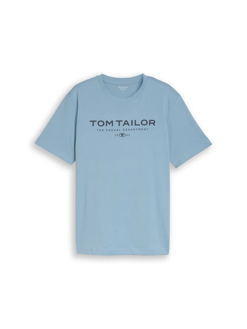 t-shirt with print, mountain spring blue