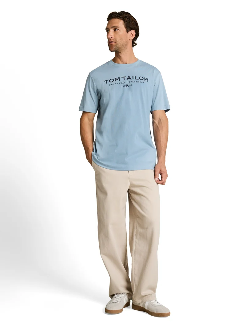 t-shirt with print, mountain spring blue