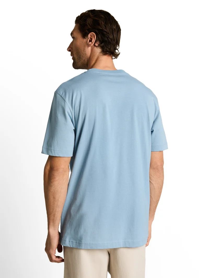 t-shirt with print, mountain spring blue