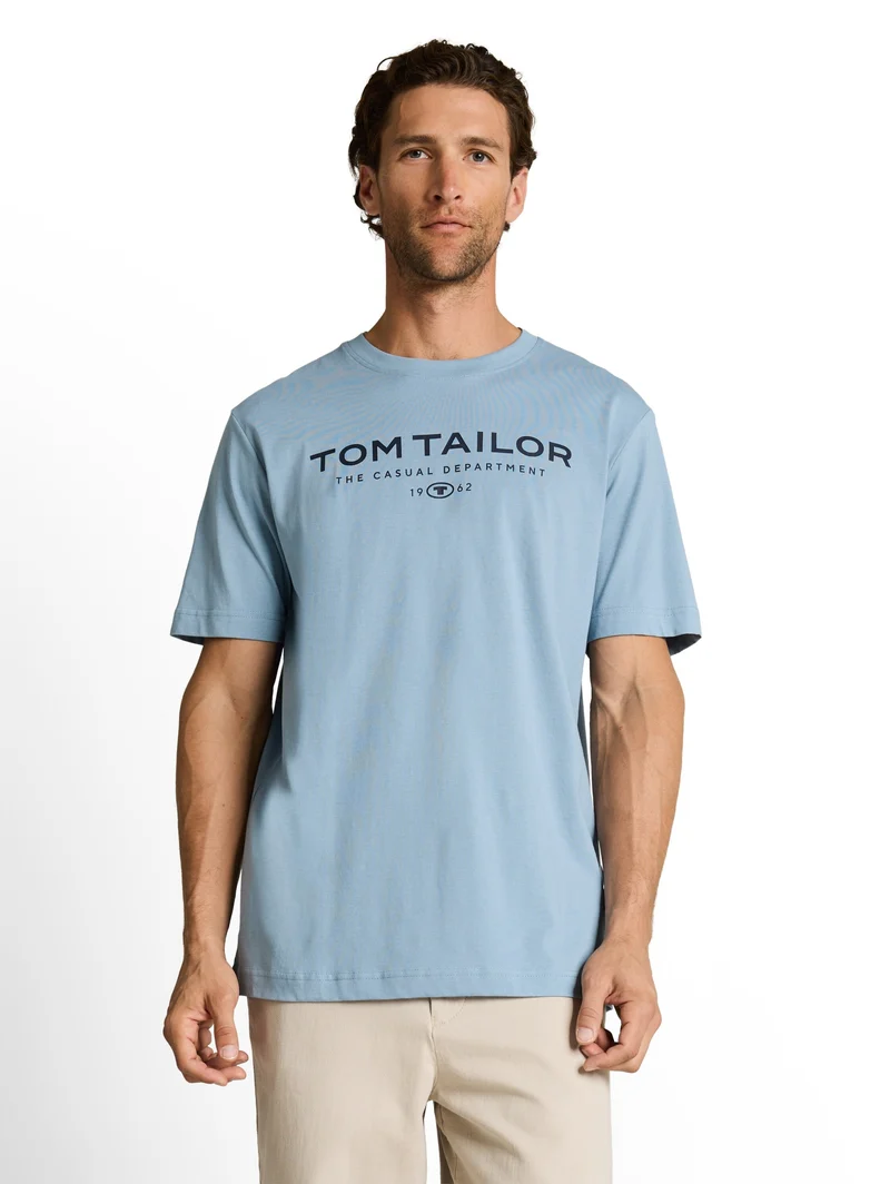 t-shirt with print, mountain spring blue