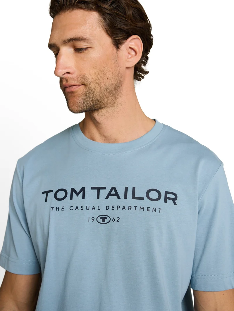 t-shirt with print, mountain spring blue