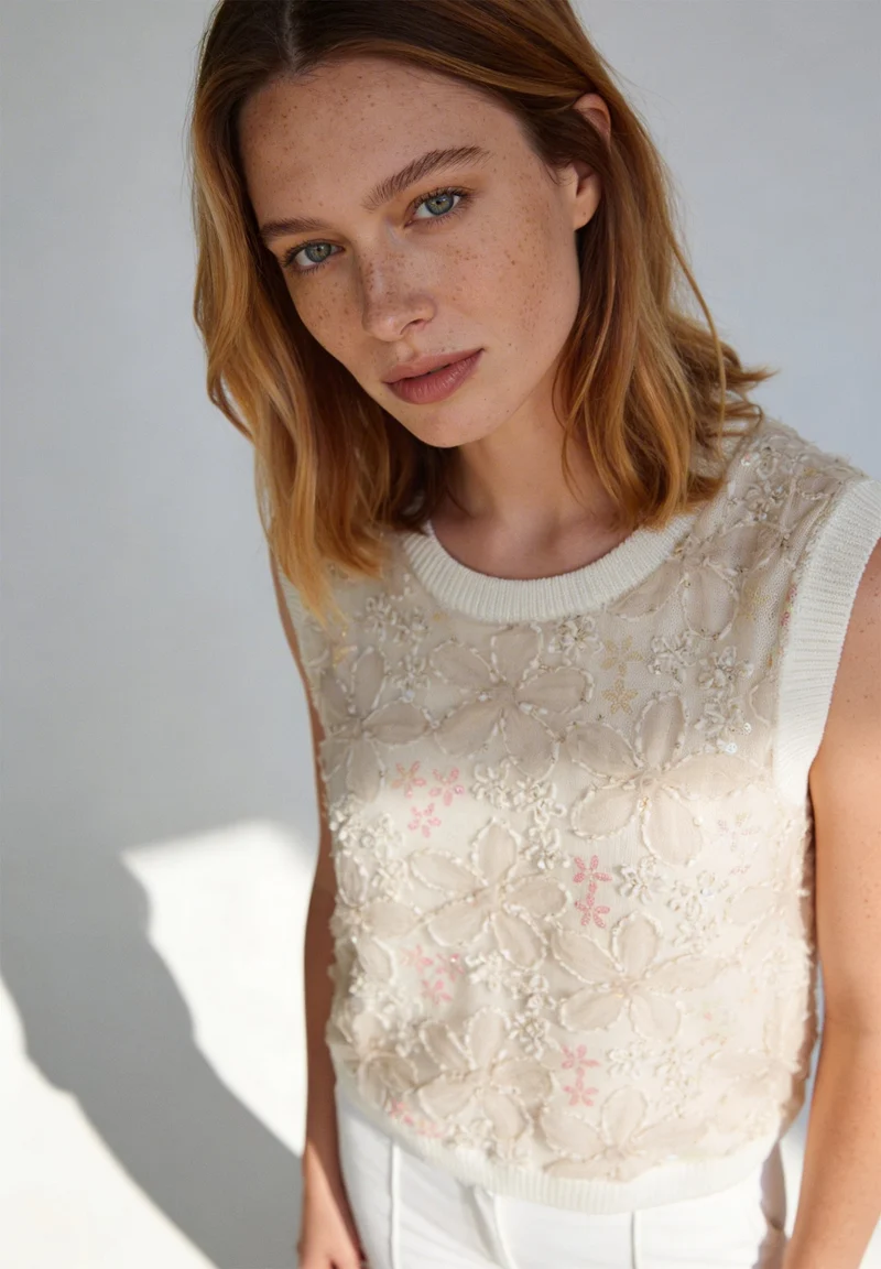 Pullover with Glitter Effect, off white