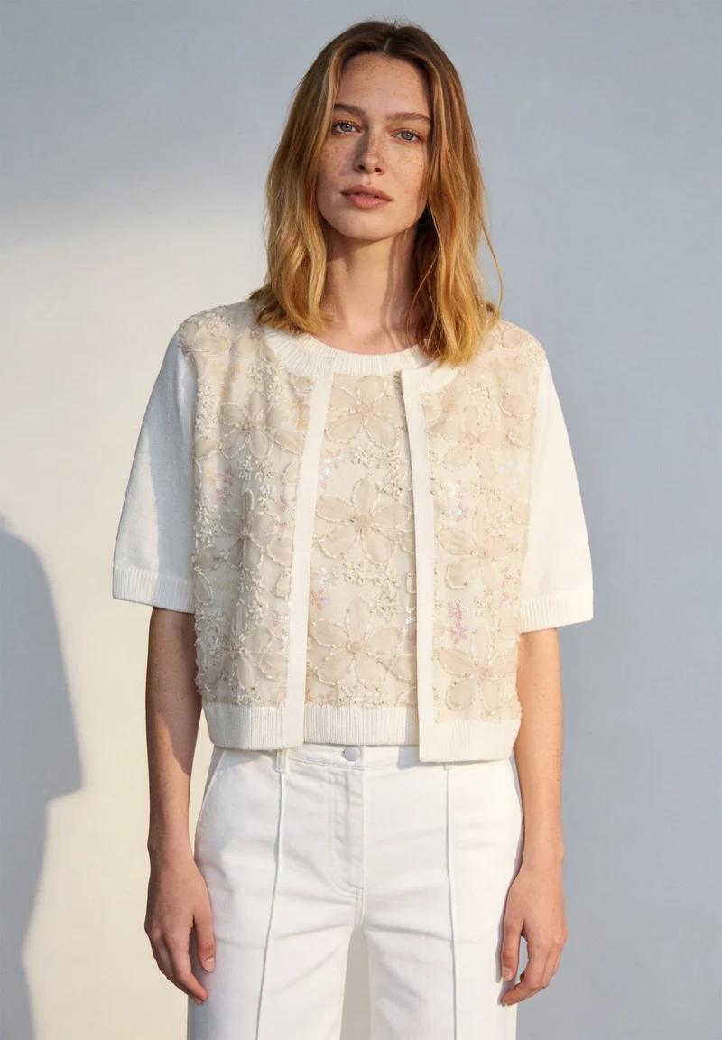Pullover with Glitter Effect, off white