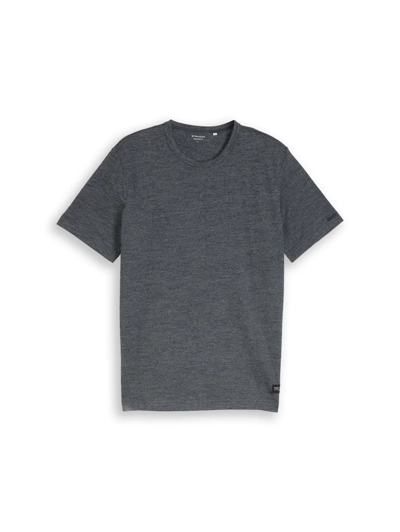 detailed fine striped t-shirt, navy gardenia white injected