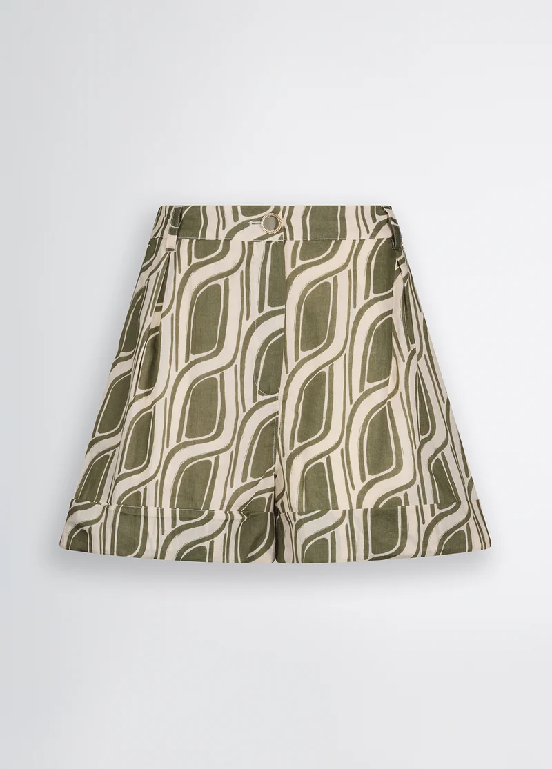 Printed Ramie Shorts