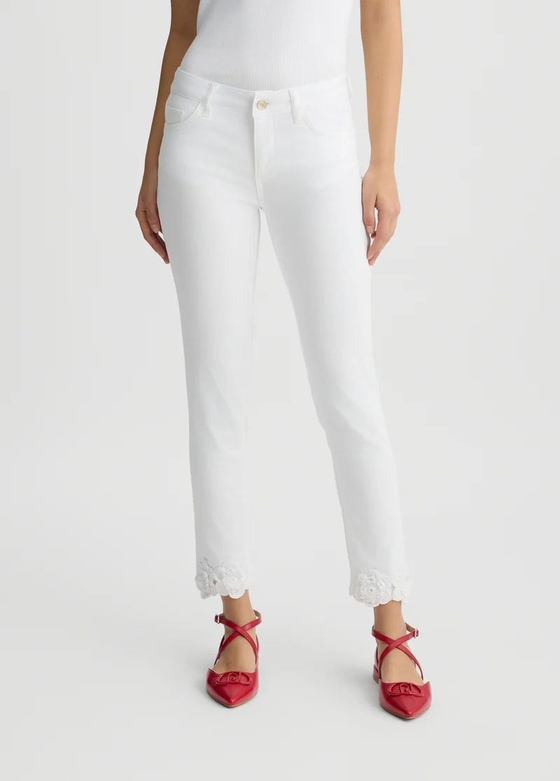 Skinny Trousers with Embroidery